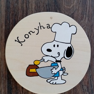 Ajtójelölő tábla, ajtó jelölő tábla, ajtódísz, kopogtató, névtábla, felirat. - Snoopy konyha - otthon & lakás - dekoráció - ajtó- és ablak dekoráció - ajtótábla - Meska.hu