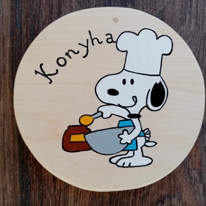 Ajtójelölő tábla, ajtó jelölő tábla, ajtódísz, kopogtató, névtábla, felirat. - Snoopy konyha - otthon & lakás - dekoráció - ajtó- és ablak dekoráció - ajtótábla - Meska.hu