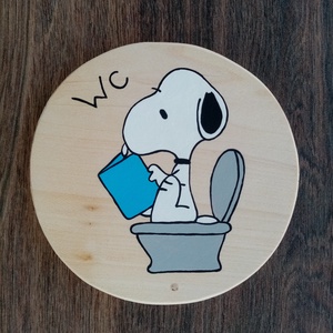 Ajtójelölő tábla, ajtó jelölő tábla, ajtódísz, kopogtató, névtábla, felirat. - Snoopy wc - otthon & életmód - dekoráció - ajtó- és ablak dekoráció - ajtótábla - Meska.hu