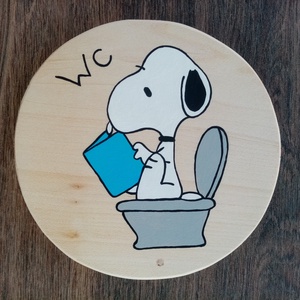 Ajtójelölő tábla, ajtó jelölő tábla, ajtódísz, kopogtató, névtábla, felirat. - Snoopy wc - otthon & életmód - dekoráció - ajtó- és ablak dekoráció - ajtótábla - Meska.hu