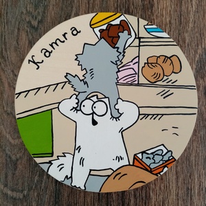 Simon' cat  - Kamra - Ajtójelölő tábla, ajtó jelölő tábla, névtábla, felirat, kopogtató - otthon & lakás - dekoráció - ajtó- és ablak dekoráció - ajtótábla - Meska.hu