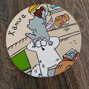 Simon' cat  - Kamra - Ajtójelölő tábla, ajtó jelölő tábla, névtábla, felirat, kopogtató - otthon & lakás - dekoráció - ajtó- és ablak dekoráció - ajtótábla - Meska.hu