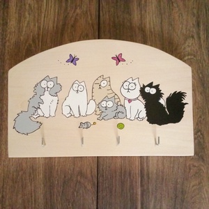 Simon's cat fali kulcstartó, fali kulcsakasztó, kulcsakasztó, fogas, Otthon & Lakás, Dekoráció, Fali és függő dekoráció, Fali kulcstartó, Festészet, Festett tárgyak, MESKA