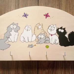 Simon's cat fali kulcstartó, fali kulcsakasztó, kulcsakasztó, fogas - otthon & életmód - dekoráció - fali és függő dekoráció - fali kulcstartó - Meska.hu