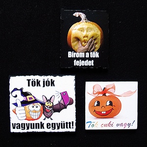 Halloweeni hűtőmágnes 6 db + egy meglepi - otthon & életmód - dekoráció - halloween - halloweeni meghívó, képeslap, ajándékkísérő - Meska.hu