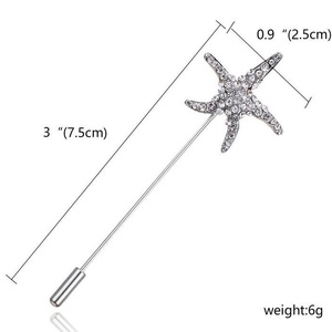 Hajtókatű, kitűző HAT07 - Strasszköves tengeri csillag 25x75mm, Ékszer, Kitűző és Bross, Kitűző, , MESKA