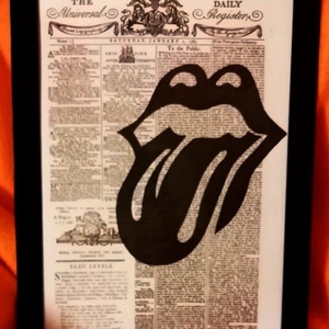 ROLLING STONES NYELV / FALI KÉP (A/4-es méretű), Művészet, Grafika & Illusztráció, Egyéb rajzok, Festett tárgyak, MESKA