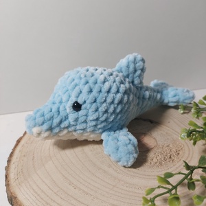 Horgolt plüss Delfin- Világos kék - Amigurumi - játék & sport - plüssállat & játékfigura - más figura - Meska.hu