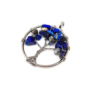 Életfa medál drótos Lapis lazuli 3cm, Ékszer, Nyaklánc, Medál, , MESKA