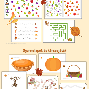Őszi fejlesztő játékok óvodásoknak (nyomtatható) - játék & sport - készségfejlesztő és logikai játék - oktató játékok - Meska.hu