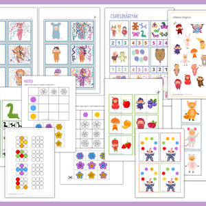 Farsangi, színes fejlesztő játékok, feladatlapok  (40+ oldal nyomtatható PDF) - játék & sport - készségfejlesztő és logikai játék - oktató játékok - Meska.hu