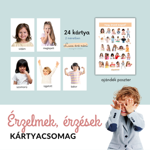 Érzelmek, érzések kártyacsomag (nyomtatható PDF), Játék & Sport, Készségfejlesztő és Logikai játék, Oktató játékok, Fotó, grafika, rajz, illusztráció, MESKA