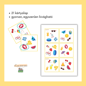 Nyári dobble társasjáték (nyomtatható) - játék & sport - készségfejlesztő és logikai játék - oktató játékok - Meska.hu