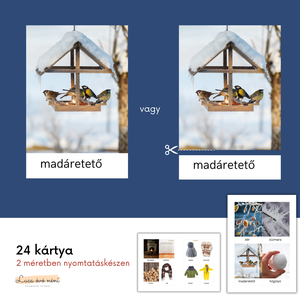 Téli szókincs kártyacsomag (nyomtatható PDF) - játék & sport - készségfejlesztő és logikai játék - oktató játékok - Meska.hu
