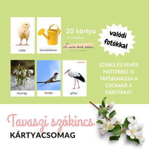 Tavaszi szókincs kártyacsomag (nyomtatható PDF) - Meska.hu