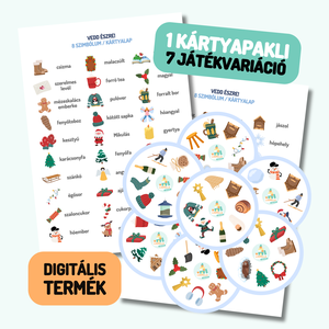 8 elemű téli Vedd észre! kártyapakli I., Játék & Sport, Készségfejlesztő és Logikai játék, Oktató játékok, Fotó, grafika, rajz, illusztráció, MESKA