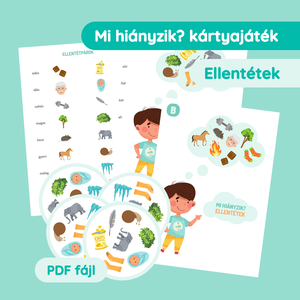 Mi hiányzik? - Ellentétek, Játék & Sport, Készségfejlesztő és Logikai játék, Memória játékok, Fotó, grafika, rajz, illusztráció, MESKA