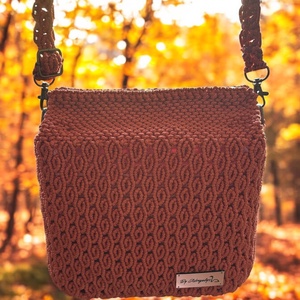 Makramé crossbody táska - táska & tok - kézitáska & válltáska - vállon átvethető táska - Meska.hu