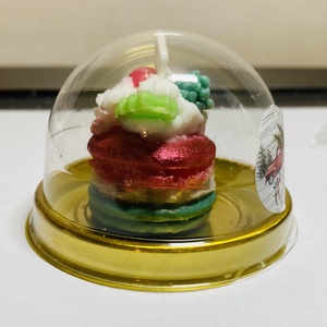 Díszített karácsonyi illatos macaron szójaviasz gyertya dobozban, Karácsony, Karácsonyi lakásdekoráció, Karácsonyi illatgyertya, mécses, Gyertya-, mécseskészítés, MESKA