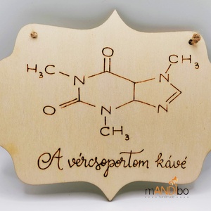 Vércsoportom kávé - vicces pirogravírozott kép , Otthon & Életmód, Dekoráció, Kép & Falikép, Fából készült kép, Gravírozás, pirográfia, MESKA