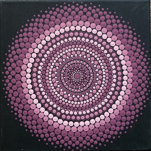 Mályva-rózsaszín pontozott mandala, Otthon & Lakás, Dekoráció, Spiritualitás, Mandala, Festészet, MESKA