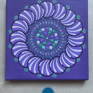 Lila pontozott mandala - Meska.hu