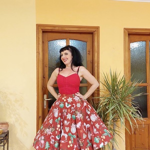 Pinup Rockabilly szoknya karácsonyi mintás  - ruha & divat - női ruha - ruha - Meska.hu