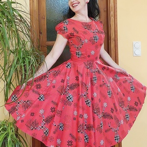 Pinup Rockabilly ruha karácsonyi tartan skót kockás , Ruha & Divat, Női ruha, Ruha, Varrás, MESKA