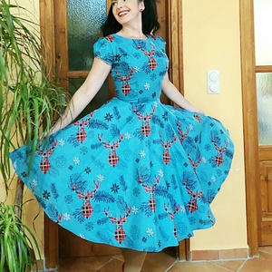 Pinup Rockabilly ruha karácsonyi tartan skót kockás , Ruha & Divat, Női ruha, Ruha, Varrás, MESKA