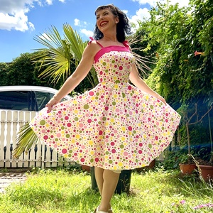 Pinup Rockabilly ruha Bubble Gum pöttyös  - ruha & divat - női ruha - ruha - Meska.hu