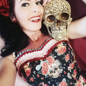 Pinup Rockabilly ruha koponyás Frida goth Halloween - ruha & divat - női ruha - ruha - Meska.hu