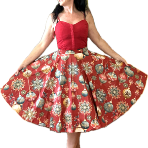 Pinup Rockabilly szoknya Vintage retro karácsonyi mintás  - Meska.hu