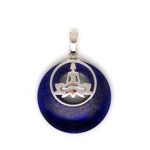 Fánk medál ülő buddha Lapis 3cm, Kellékek & szerszámok, Ásvány alapanyag, , MESKA