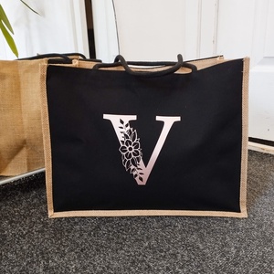 Vászon táska névvel vagy monogrammal, Táska & Tok, Bevásárlás & Shopper táska, Shopper, textiltáska, szatyor, Mindenmás, MESKA