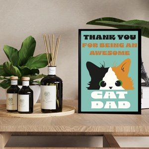 Father's Day for cat Dads üdvözlőlap, poszter, falikép - Meska.hu
