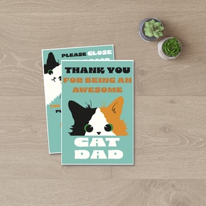 Father's Day for cat Dads üdvözlőlap, poszter, falikép - otthon & lakás - dekoráció - kép & falikép - poszter - Meska.hu