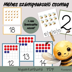 Okos méhek - matematika tanulókártyák  - Meska.hu