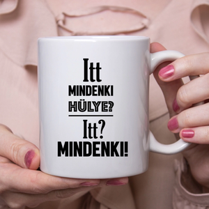 Itt mindenki hülye  vicces bögre, Otthon & Lakás, Konyhafelszerelés, tálalás, Tálalás, Bögre & Csésze, Decoupage, transzfer és szalvétatechnika, Mindenmás, MESKA