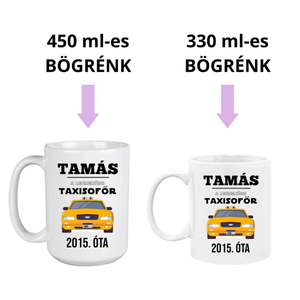 Taxis ajándék  saját neves bögre - otthon & életmód - konyhafelszerelés, tálalás - tálalás - bögre & csésze - Meska.hu