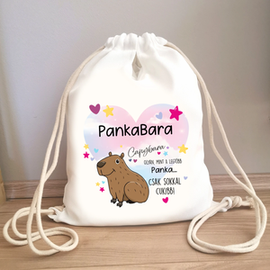 Capybarás tornazsák saját névvel, Táska & Tok, Hátizsák, Tornazsák, Gymbag, Decoupage, transzfer és szalvétatechnika, Mindenmás, MESKA