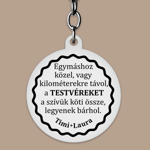 Ajándék testvérnek, Testvéri szeretet kulcstartó - táska & tok - kulcstartó & táskadísz - kulcstartó - Meska.hu