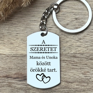 Ajándék mamának, Mama-Unoka kulcstartó, Táska & Tok, Kulcstartó & Táskadísz, Kulcstartó, Gravírozás, pirográfia, MESKA