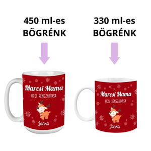 Rénszarvasos, karácsonyi bögre nagymamának az unokák nevével - otthon & életmód - konyhafelszerelés, tálalás - tálalás - bögre & csésze - Meska.hu