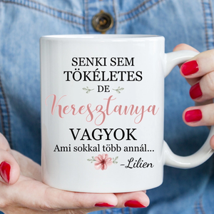 Keresztanya felkérő ajándék  egyedi kerámia bögre, Otthon & Lakás, Konyhafelszerelés, tálalás, Tálalás, Bögre & Csésze, Decoupage, transzfer és szalvétatechnika, Mindenmás, MESKA