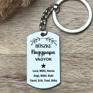 Büszke nagypapa kulcstartó, Táska & Tok, Kulcstartó & Táskadísz, Kulcstartó, Gravírozás, pirográfia, MESKA