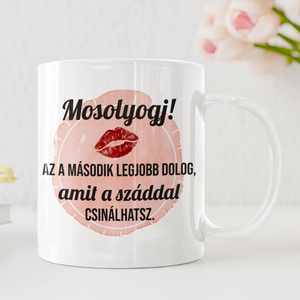 Mosolyogj! Huncut Valentin napi bögre, Otthon & Életmód, Konyhafelszerelés, tálalás, Tálalás, Bögre & Csésze, Decoupage, transzfer és szalvétatechnika, Mindenmás, MESKA