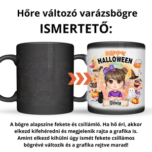 Happy Halloween - csillogós varázsbögre lányoknak - otthon & életmód - konyhafelszerelés, tálalás - tálalás - bögre & csésze - Meska.hu