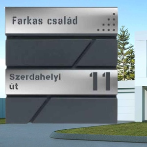 Modern feliratos postaláda  névtáblával-utcanévvel-házszámmal /pöttyökkel, Otthon & Életmód, Ház & Kert, Postaláda, , MESKA