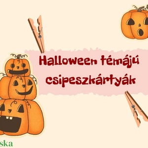 Halloween témájú csipeszkártyák - művészet - grafika & illusztráció - digitális - Meska.hu