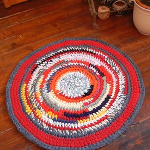  Rag rug Horgolt szőnyeg rongyszőnyeg - otthon & életmód - lakástextil - szőnyeg - horgolt szőnyeg - Meska.hu